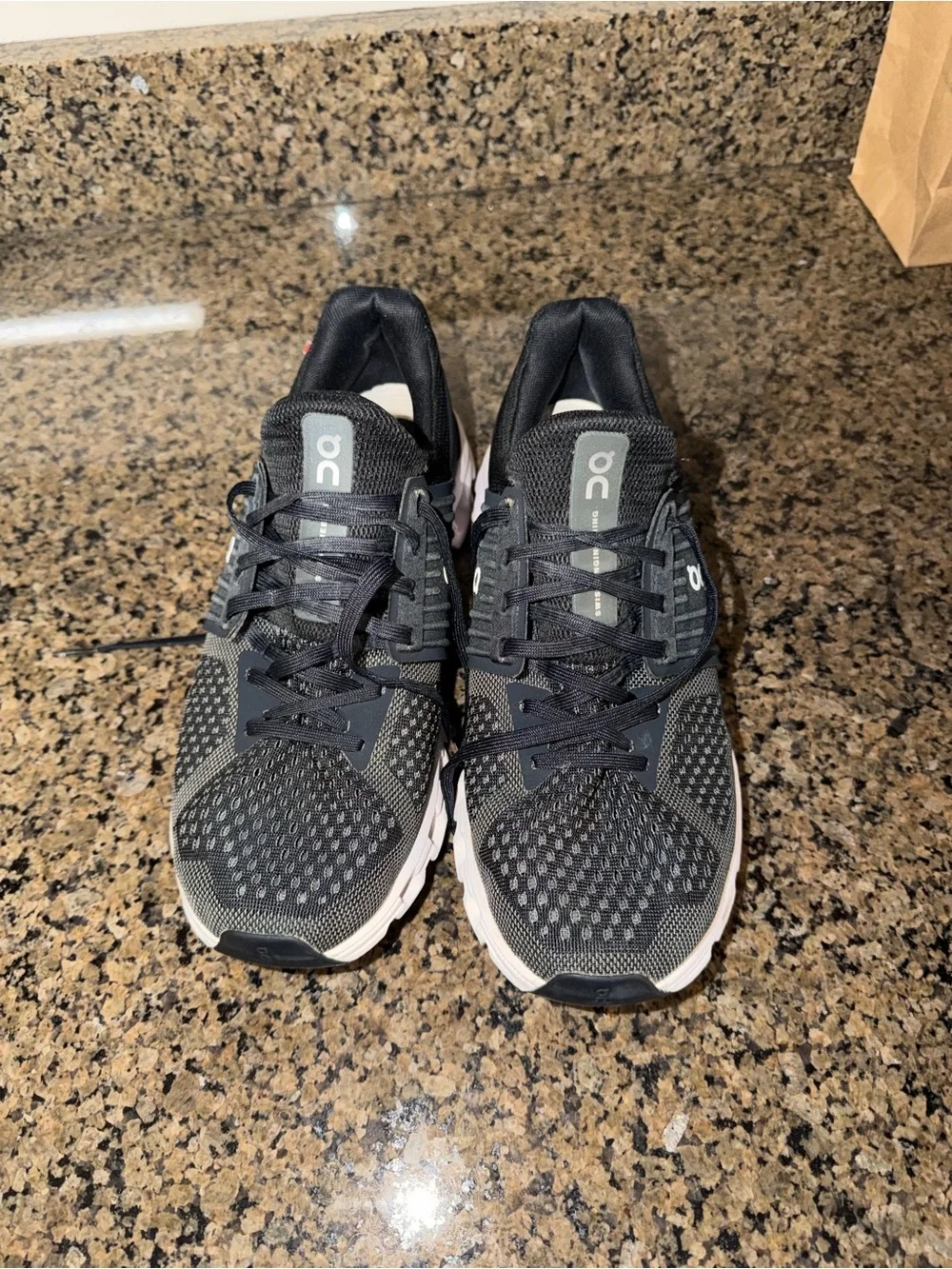 On Running Womens Black and Gray Athletic Shoes